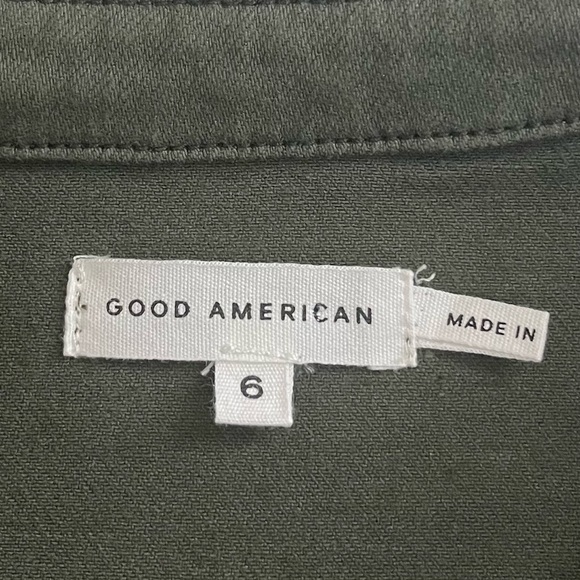 Good American Fit for Success Short Sleeve Forest Green Denim Jumpsuit - Picture 12 of 15